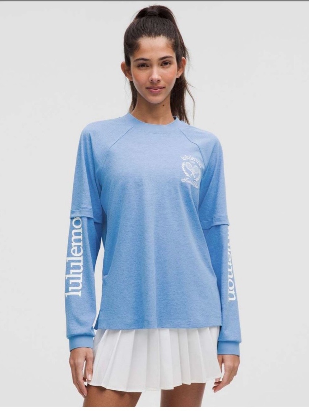 lululemon athletica Layeted long sleeve Tee Shirt Pool Party Size 8